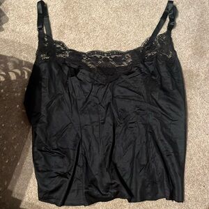 silk black tank top
